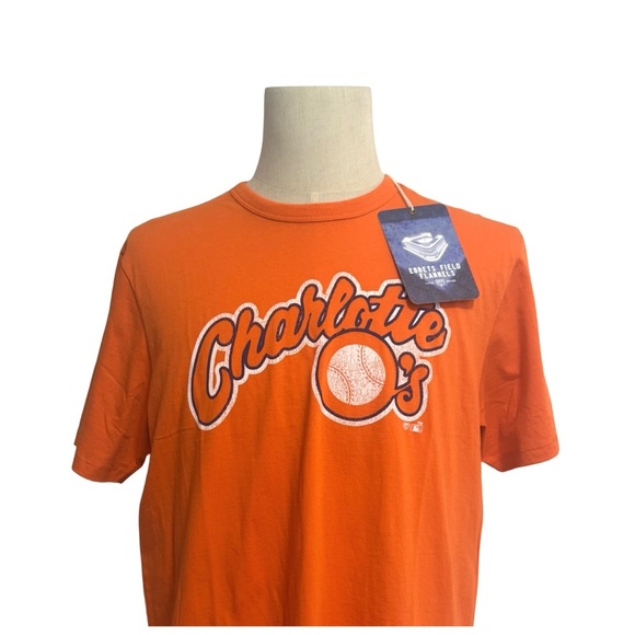 Ebbets Field Flannels Orange Short Sleeve Tee Orioles Design - Picture 5 of 11
